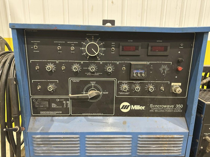 MILLER SYNCROWAVE 350 AC/DC WELDER WTIH WATER COOLER AND CART: STOCK 22275