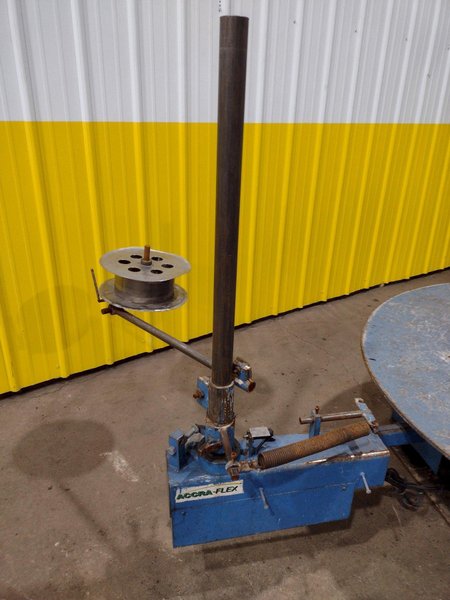 5,500 LBS X 48" AWC (ACCRA-WIRE CONTROLS) MODEL #F-200AF HORIZONTAL PALLET TYPE POWERED DE-COILER REEL: STOCK #19267