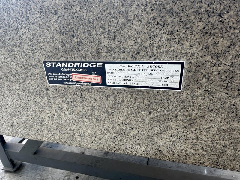 70&quot; X 74&quot; 12&quot; STANDBRIDGE GRANITE SURFACE PLATE: STOCK #77848