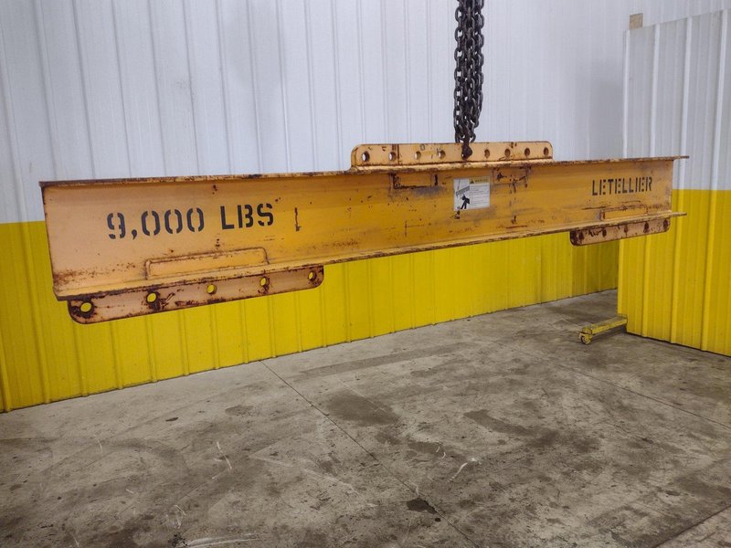 9,000 LBS X 8' LETELLIER CRANE SPREADER BAR LIFTING BEAM: STOCK #22641