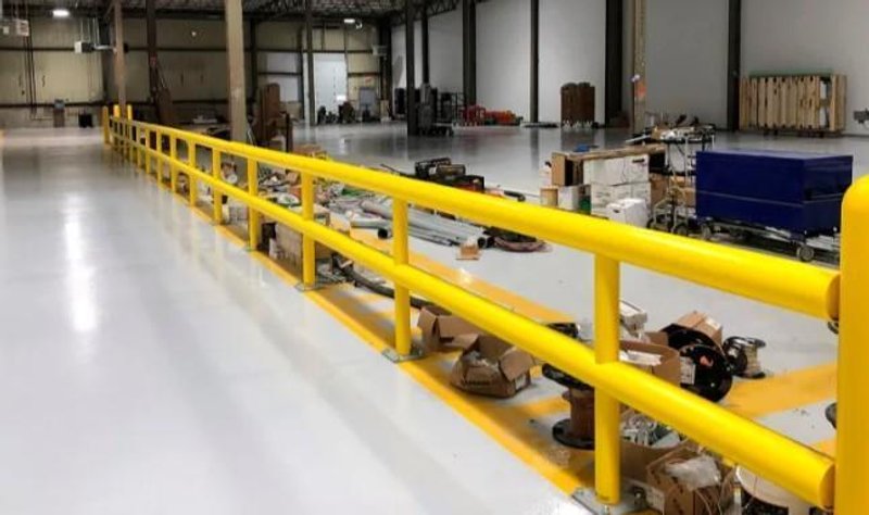 (42) 10' LONG x 42" HIGH IDEAL SHIELD TWO LINE PLASTIC COATED HEAVY DUTY GAURDRAIL BARRIER: YOBRO #24873