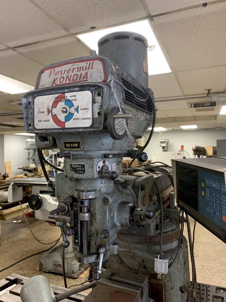 Kondia Model G Vertical Mill, S/N G-370.