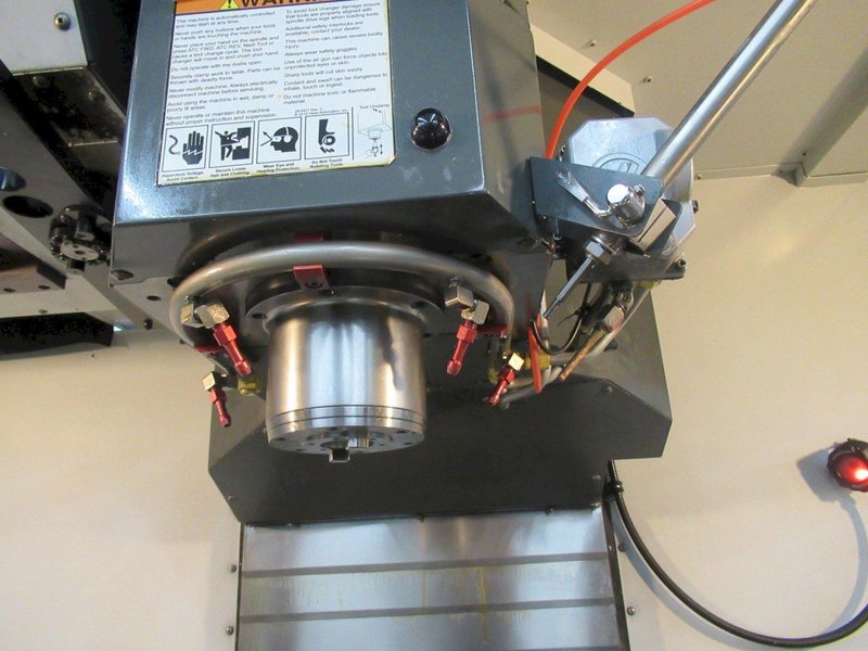 Haas VM-3 5-Axis CNC Vertical Machining Center, Haas TR-210 Trunnion, 40 Station Tool Changer, Probing, 300 PSI TSC, Chip Auger
