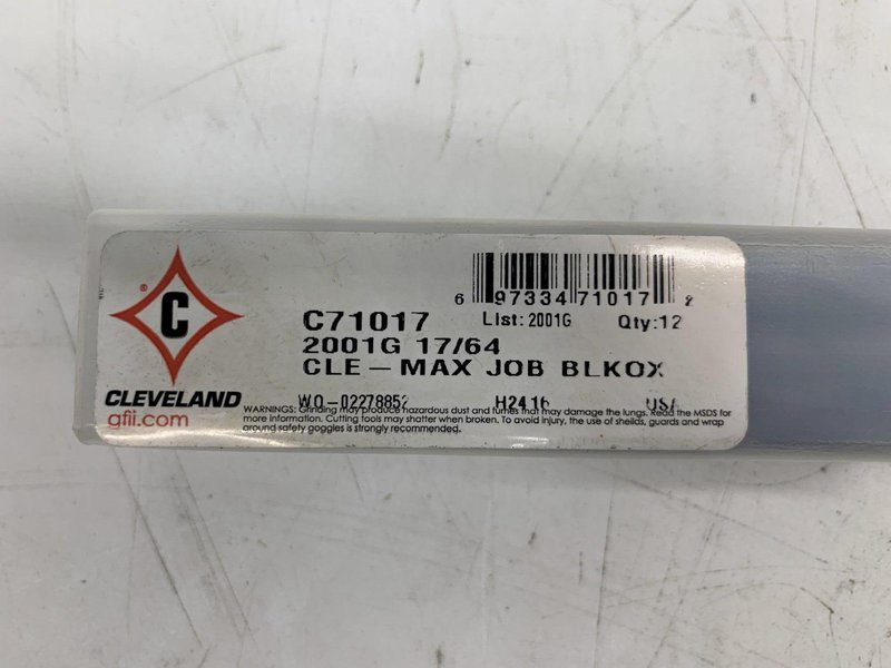 17/64” CLE-MAX C71017 CLEVELAND JOBBER BLKOX [QTY 12] STOCK #15527