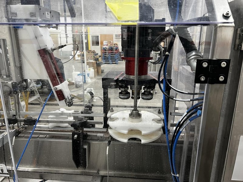 Cask mACS Micro Automated Canning System – 3-Head Filler with Rotary Accumulation Table (15–20 CPM, FESTO Interface)