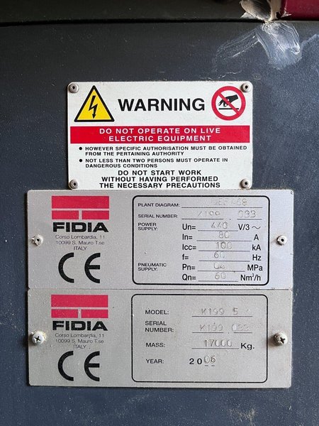 Fidia K199 5 Axis CNC Vertical Machining Center Mill 24000 Rpm