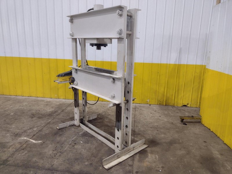 50 TON ENERPAC H-FRAME AIR OVER OIL SHOP PRESS: YOBRO #25793