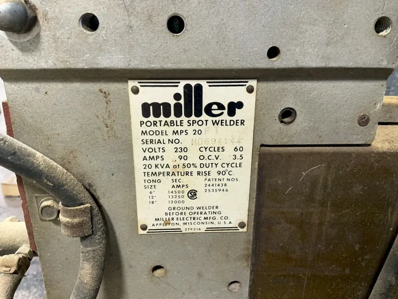 MILLER 20 KVA SPOT WELDER  -  MPS 20FT