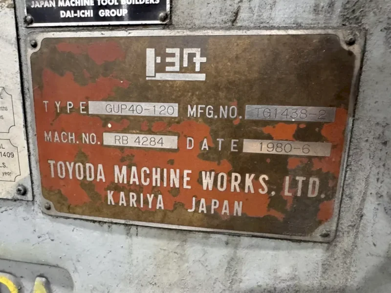 20" X 48" TOYODA MODEL #GUP40-120 CYLINDRICAL GRINDER: YOBRO #25757
