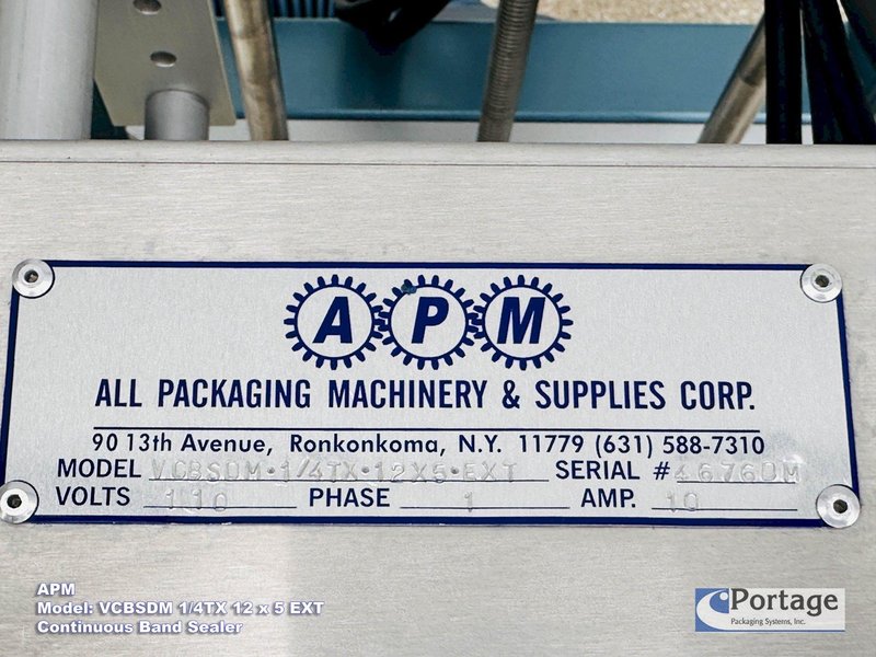 APM VCBSDM-1/4TX 12 x 5EXT  ||  Continuous Horizontal Band Sealer