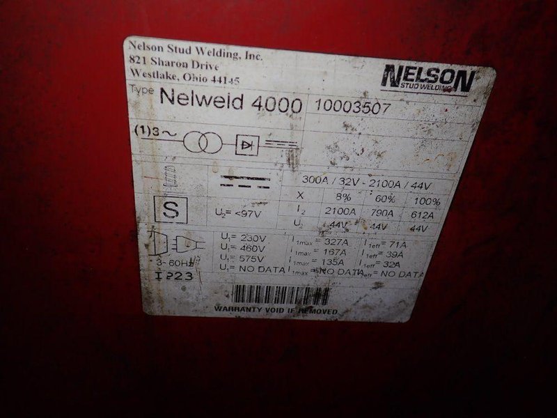 NELSON STUD WELDING 2100 AMPS WELDER  -  NELWELD 4000