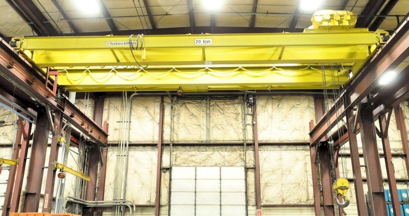 20 TON X 40' ROBBINS &amp; MEYERS OVER HEAD BRIDGE CRANE: STOCK #76089