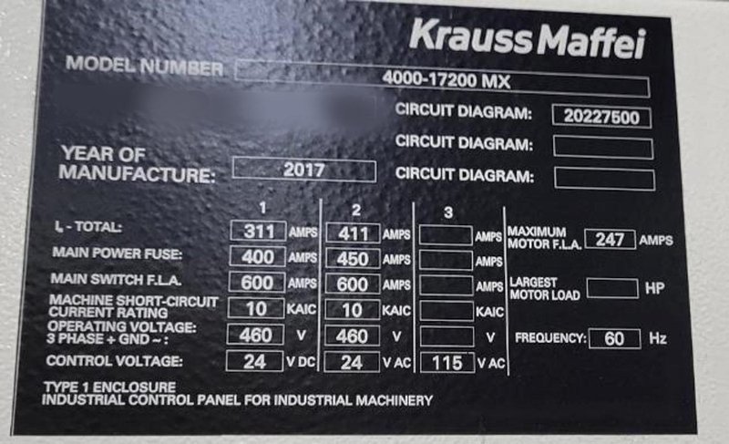 4000 Ton Krauss Maffei Injection Molding Press