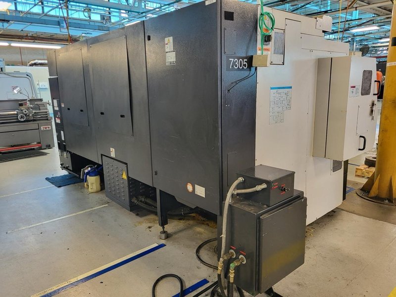 Mazak QTN 450-II CNC Turning Center 2006- Tool Setter, SMW Autoblok 19″ Chuck , 24 Station, Chip Conveyor