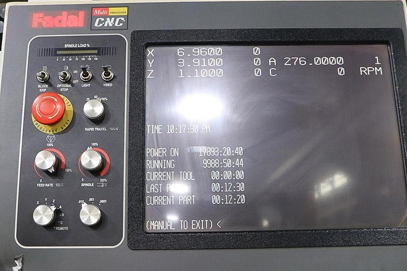 FADAL 4-AXIS VERTICAL MACHINING CENTER MODEL: 4020 HT