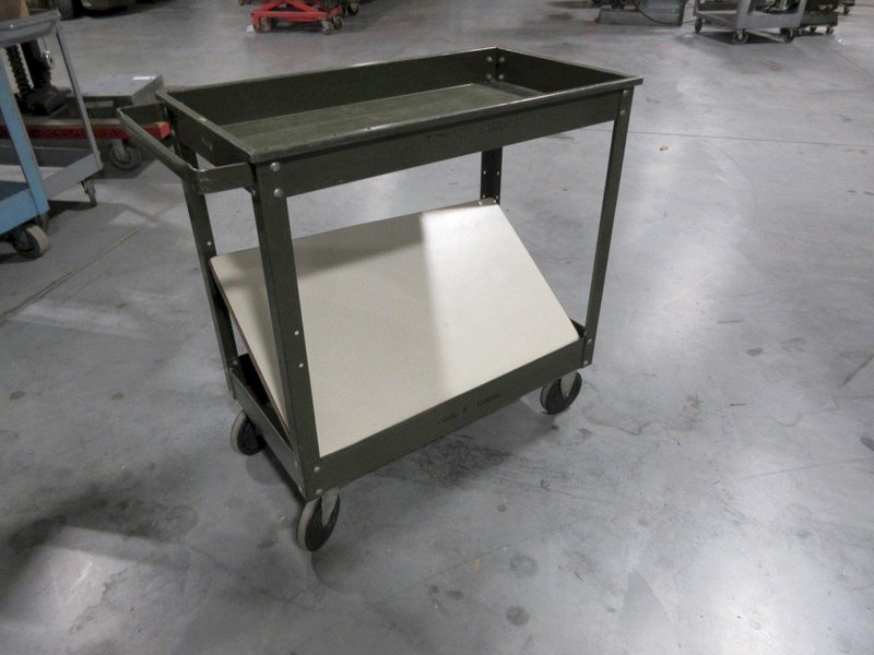 Steel Rolling Shop Cart with 2 Shelves- Auction Item