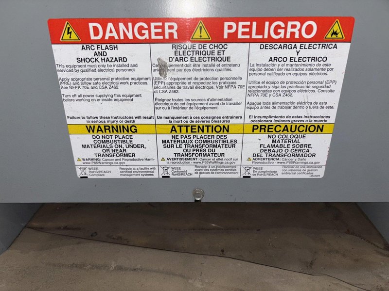 15 KVA MADDOX ELECTRICAL TRANSFORMER, 480 / 240 VOLT: STOCK #23170