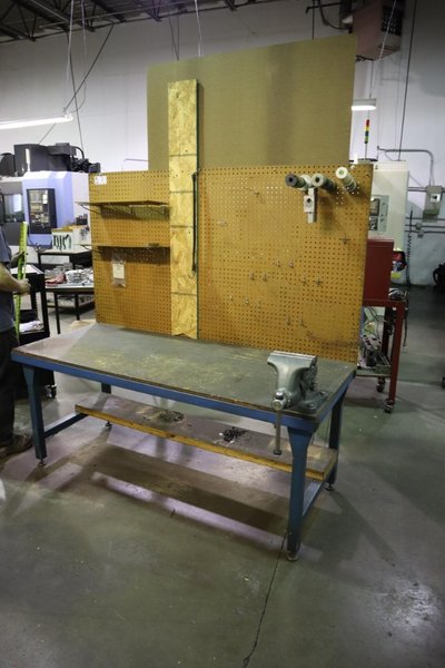 Workbench with Wilton 6.5" Bench Vise, Pegboard, Lower Shelf- Auction Item