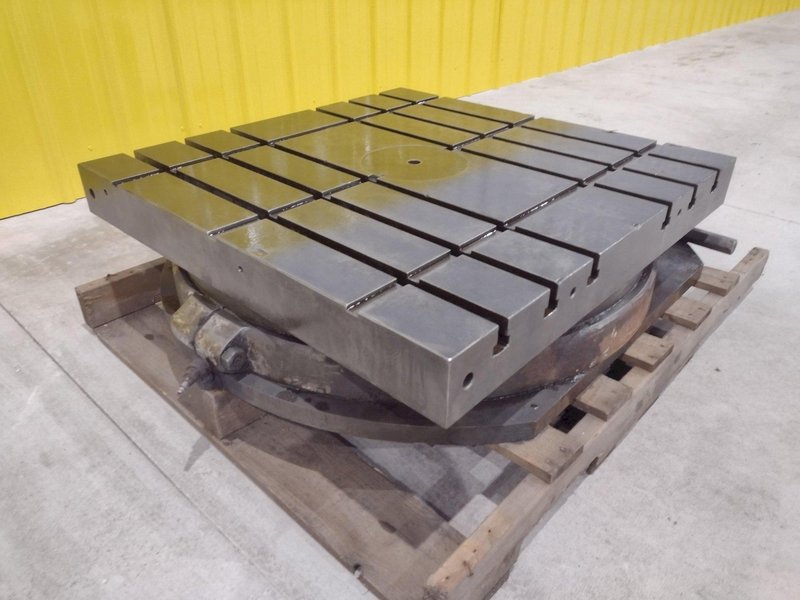 36&quot; X 36&quot; LUCAS T SLOTTED PNEUMATIC AIR LIFT ROTARY TABLE: STOCK 18366