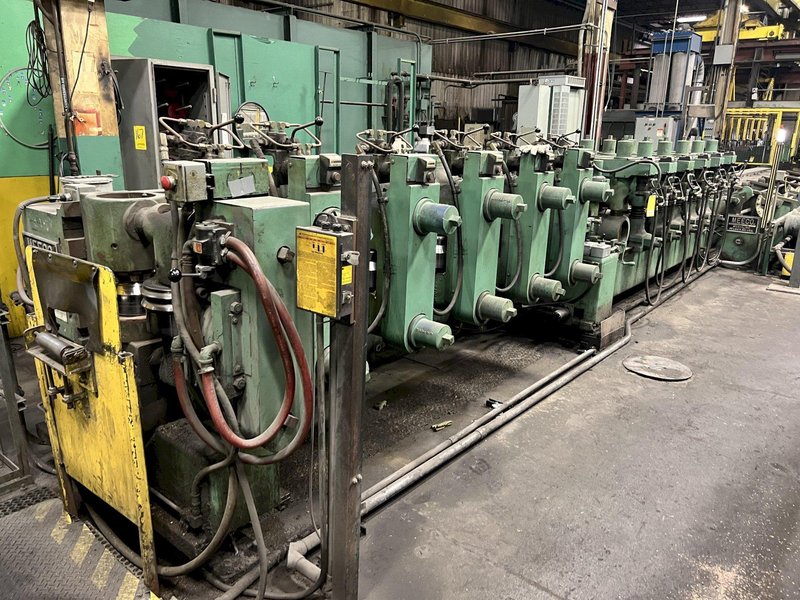 12 ROLL MEECO MODEL #12-12-TPVC (HD3) 2-PLANE SHAPE, ROD &amp; FLAT STOCK ROTARY STRAIGHTENING &amp; CHAMFER SYSTEM: STOCK #18428