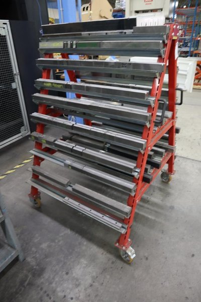 Press Brake Dies for Amada Press Brakes on Rollery Roling Tree Rack- Auction Item