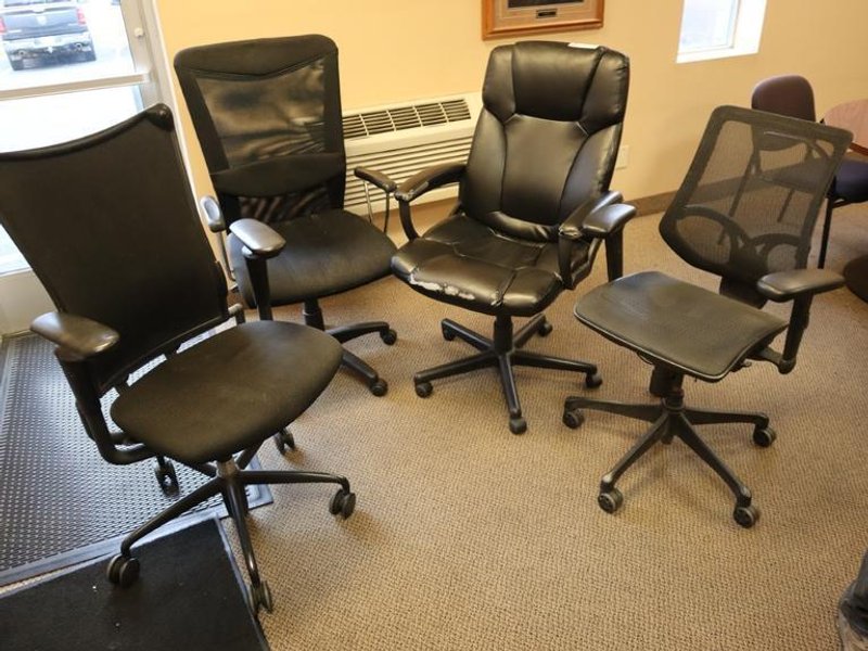 (4) Black Rolling Office Chairs- Auction Item