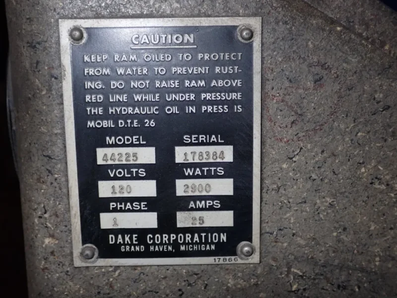 DAKE HEATED PLATEN PRESS  -  44225