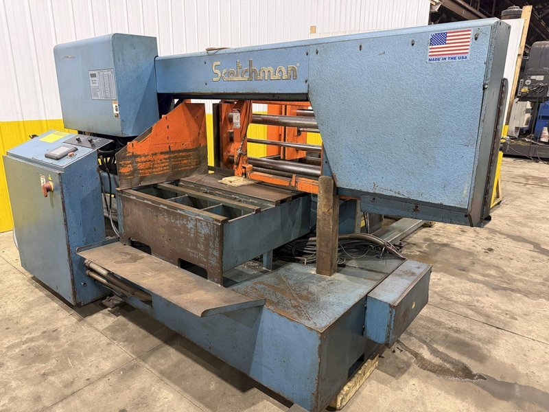 21" X 31" SCOTCHMAN SHA-3121 AUTOMATIC HORIZONTAL MITERING BANDSAW. STOCK # 0114126
