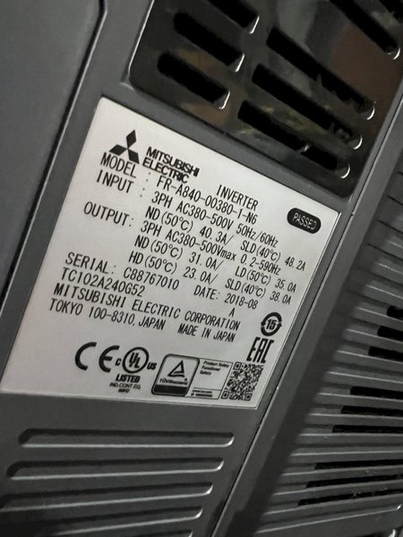 Mitsubishi FR-A800 3PH 31A 20HP Variable Frequency/Speed Drive FR-A840-00380-1-N6