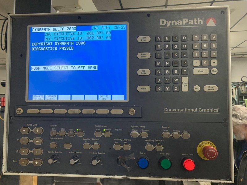 Dynapath Model DMC-4E 3-Axis CNC Vertical Bed Mill, S/N 214, New 2012.
