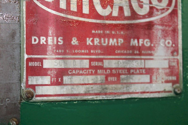 225 TON X 8' DREIS &amp; KRUMP MODEL 506D PRESS BRAKE: STOCK #70991