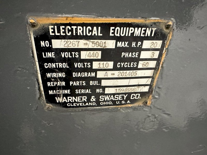 #5 WARNER &amp; SWASEY  MODEL #M-2250 TURRET LATHE: STOCK #77859