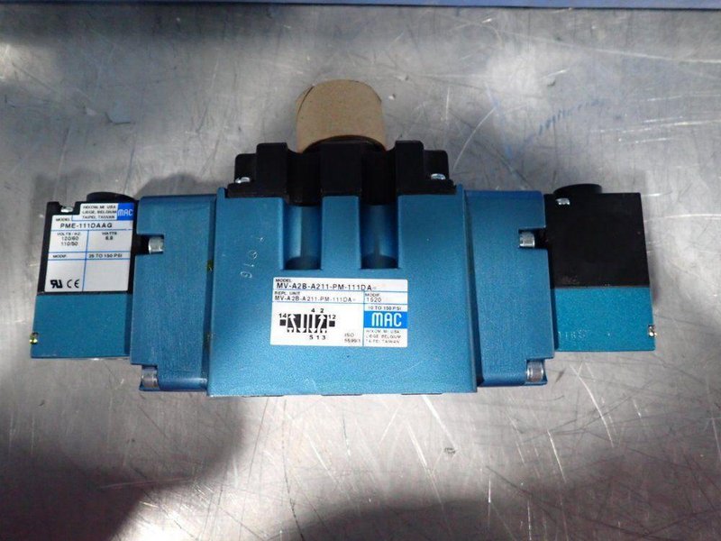 MAC VALVES 150 PSI PNEUMATIC SOLENOID VALVES  -  MV-A2B-A211-PM-111DA