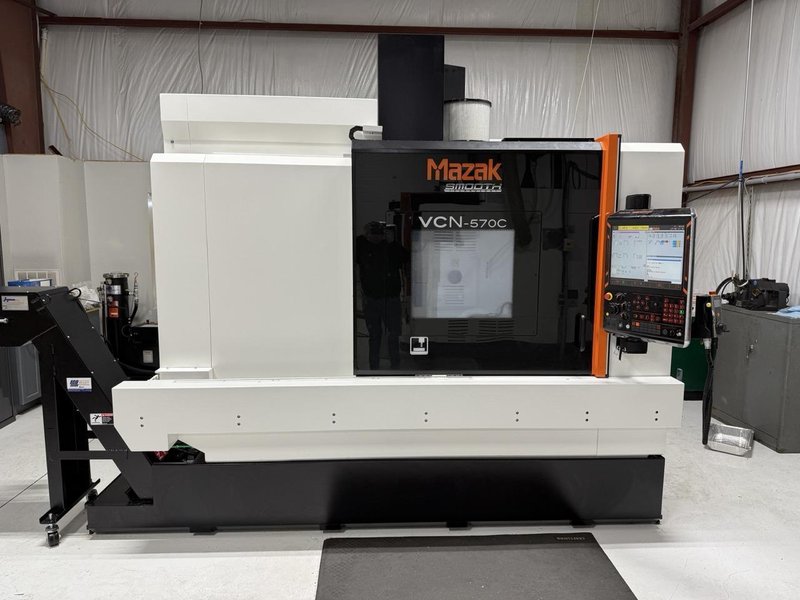 Mazak VCN 570C VMC, 2023 – Dual Probing Kit, Chip Conveyor, Thru Spindle Coolant, Mist Collector