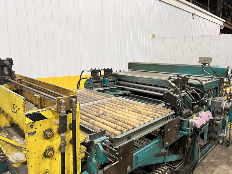 60" x 16 GAUGE IOWA MODEL #GAF60-6 COIL SLEAR (SLITTING &amp; CUT-TO-LENGTH) LINE, WITH UNCOILERS &amp; SIDE PUNCHING / NOTCHING: YOBRO #24552