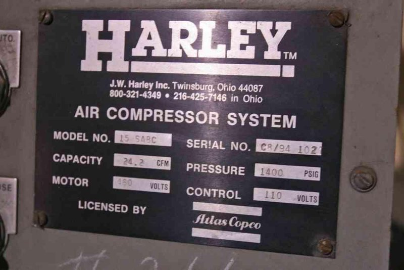 15 HP ATLAS COPCO MODEL 15SABC AIR COMPRESSOR: STOCK #52517