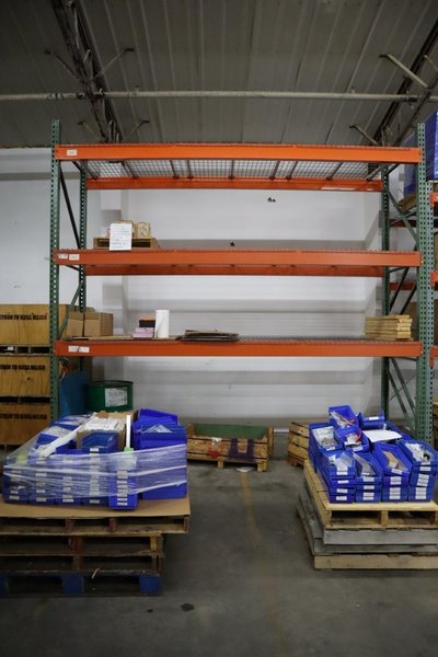 Pallet Racking Teardrop Style 148&quot; x 42&quot; x 144&quot; High Bay with 3 Shelves and Wire Decking - NO CONTENTS- Auction Item