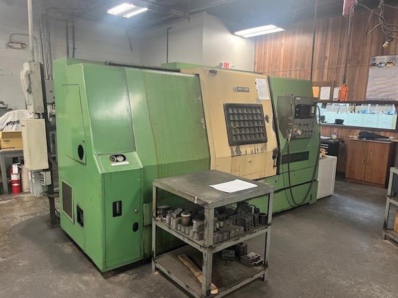 Mori Seiki SL-35A CNC Lathe, 1988 – Tailstock, Chip Conveyor