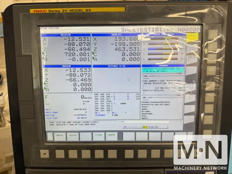2021 Doosan DVF-6500 CNC 5-Axis Vertical Machining Center