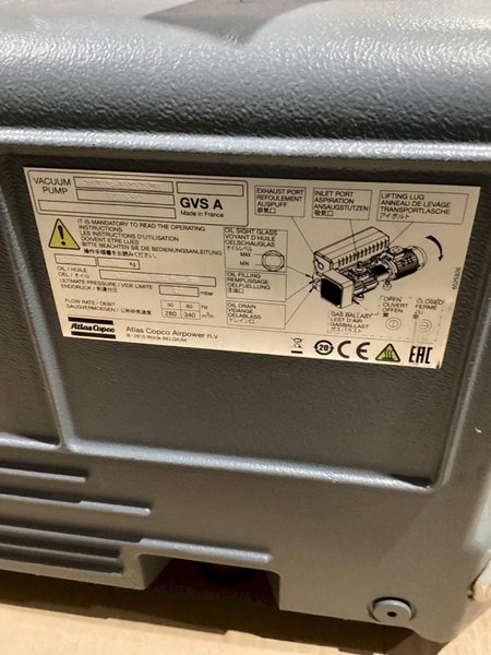 ATLAS COPCO GVS300A-3002615031 VACUUM PUMP WITH MOTOR USED, 2021