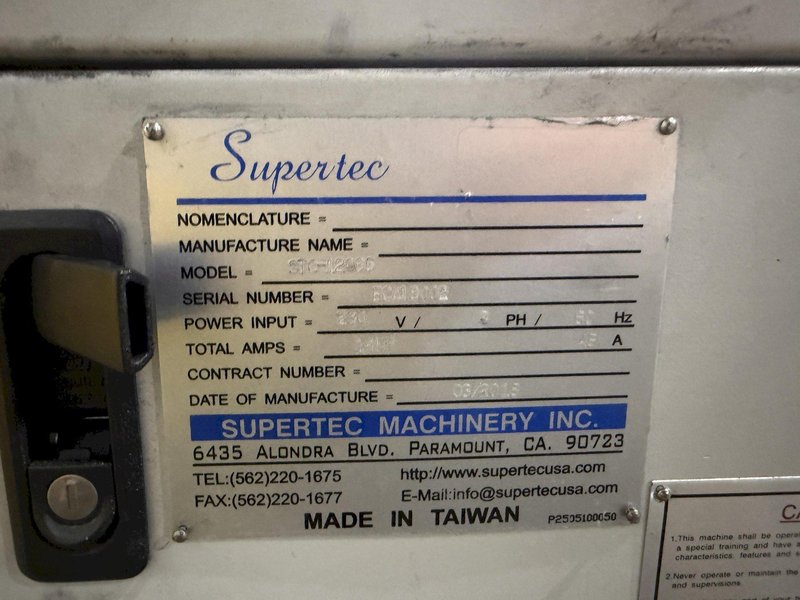 0.08" - 2" SUPERTEC MODEL #STC-1206S CENTERLESS GRINDER, NEW 2018: YOBRO #25749