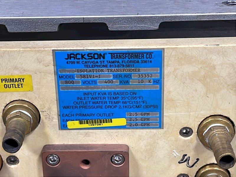 JACKSON TRANSFORMER CO. ISOLATION TRANSFORMER  -  581V1-1
