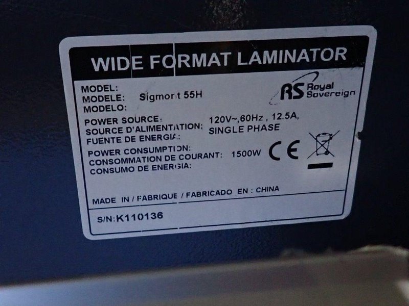 ROYAL SOVEREIGN 55" LAMINATOR  -  SIGMONT 55H