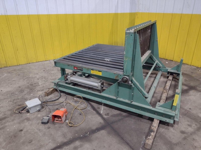 60" x 48" LIFT &amp; TILT UPENDER / TABLE WITH ROLLER CONVEYOR, 115 VOLT: YOBRO #24710