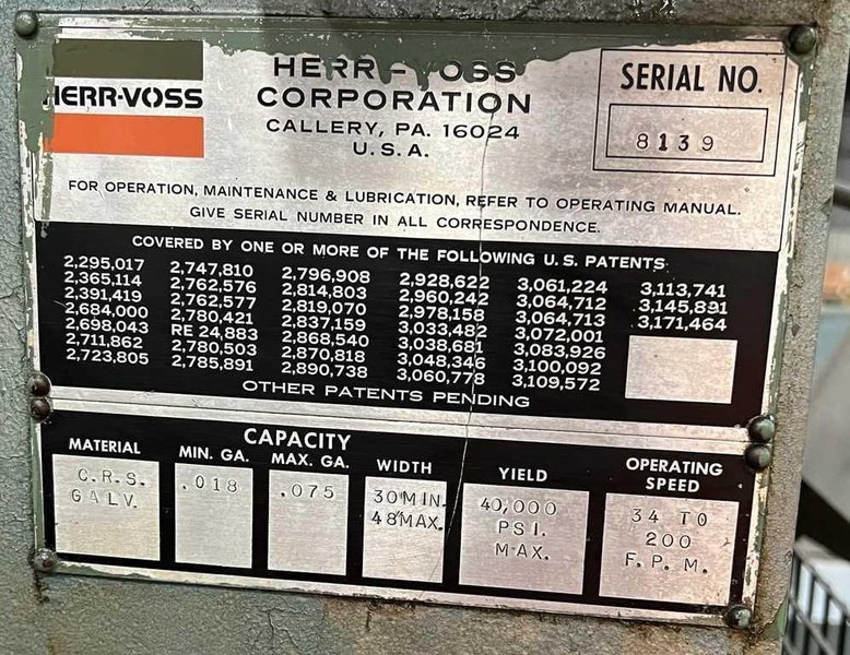 48" x 0.075" Herr Voss Precision Leveler STOCK #3551