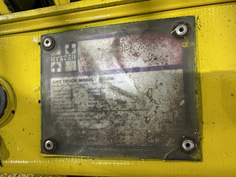 15,000 LBS HYSTER MODEL S150A LP GAS RIGGERS TYPE FORKLIFT: STOCK #22005