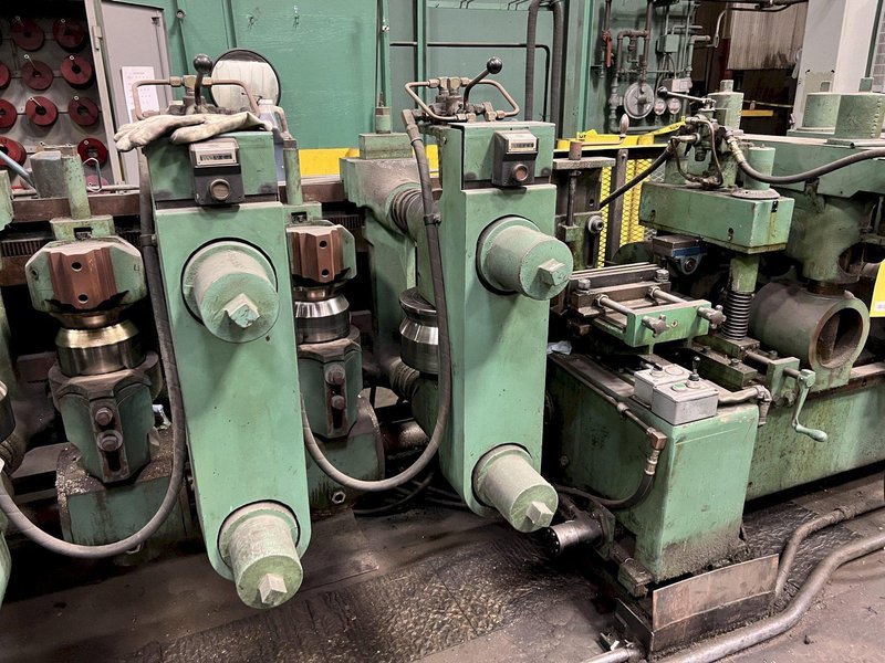 12 ROLL MEECO MODEL #12-12-TPVC (HD3) 2-PLANE SHAPE, ROD &amp; FLAT STOCK ROTARY STRAIGHTENING &amp; CHAMFER SYSTEM: STOCK #18428