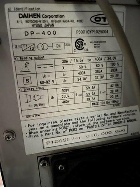 OTC Almega Arc Cell E-120 AX2 Robotic Weld Cell, 2012