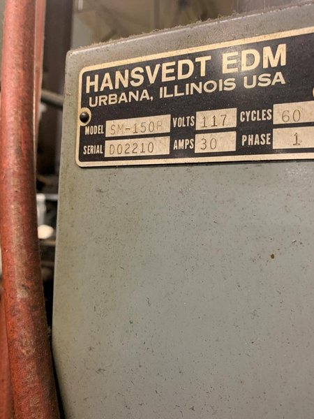 30 AMP HANSVEDT SM-150 B RAM TYPE EDM MACHINE