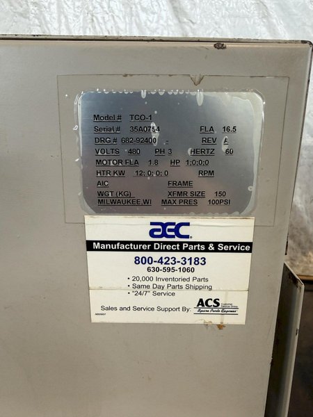 AEC TCO-1 TEMPERATURE CONTROL UNIT. STOCK #0653126